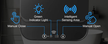 2 Pack 12L Bathroom Automatic Trash Can Touchless Motion Sensor Slim Garbage Can  Lid for Bedroom Living room Office Black