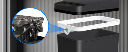 2 Pack 12L Bathroom Automatic Trash Can Touchless Motion Sensor Slim Garbage Can  Lid for Bedroom Living room Office Black